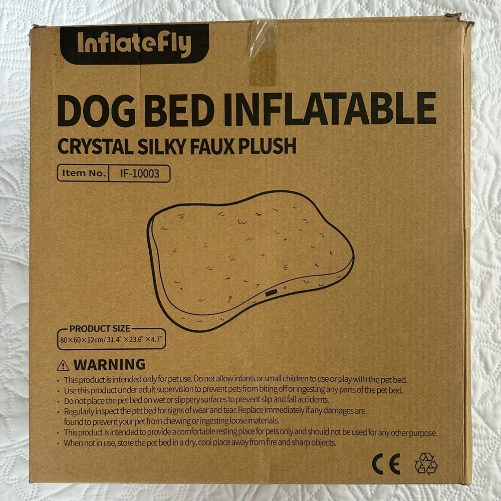 Dog Bed Inflatable - Crystal Silky Faux Plush